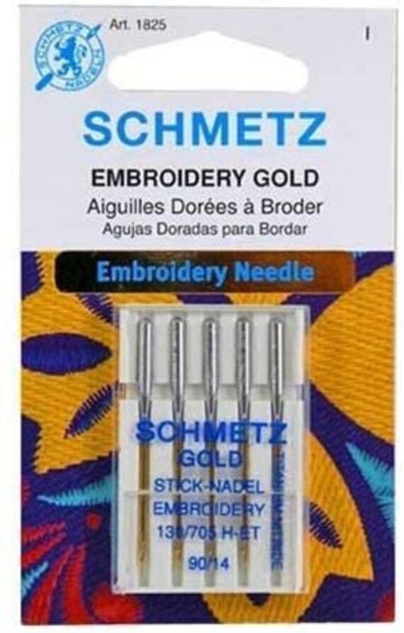 50 Schmetz Gold Titanium Embroidery Needles Size 90/14 130/705 Etsy