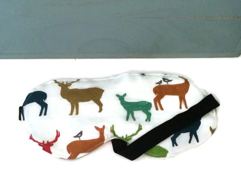 Animal eye pillow blindfold 100/% certified organic travel accessory sleeping mask Woodland Deer Organic Cotton Sleep Mask Hunter