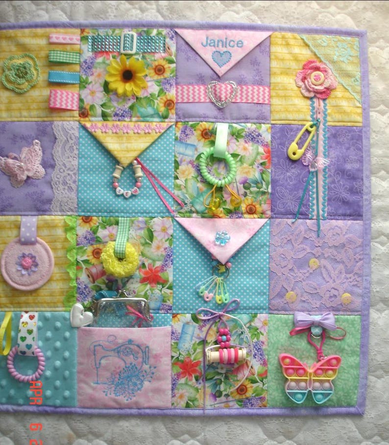 Sewing-theme Sensory Tactile Activity Fidget Quilt Blanket Dementia ...
