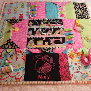 Sensory Sewing Fidget Quilt Tactile Activity Blanket Dementia Autism ADHD Stroke Alzheimer's brain trauma memory therapy