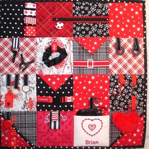 Fidget Activity Quilt, Sensory Blanket for Alzheimer's, Dementia