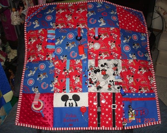 LARGE Custom MiCkEy MoUSE Baseball Fidget Activity Tactile Sensory Quilt Blanket for Alzheimer autistic dementia anxiety STROKE BT