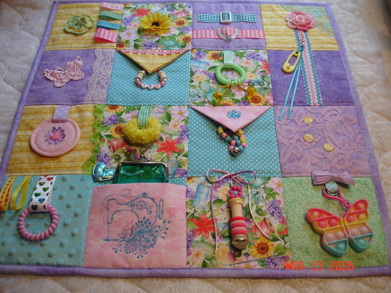 Sewing-theme Sensory Tactile Activity Fidget Quilt Blanket Dementia ...