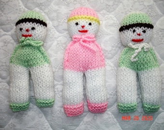 Hand Knit Comfort Doll, Worry Doll, Doll to fit in a pocket for fun, to help with anxiety or worry