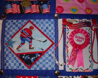 Custom Fidget Activity Tactile Sensory Quilt Blanket for Alzheimer's, dementia, anxiety, brain trauma patients