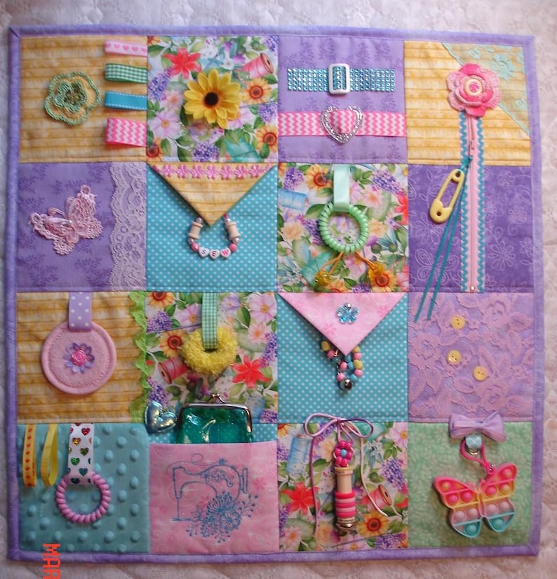 Sewing-theme Sensory Tactile Activity Fidget Quilt Blanket Dementia ...