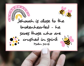 Scripture printable card - encouragement bible verse -jw printable bookmark gift children child download digital SVG JPG