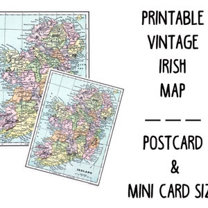 Vintage Irische Karte druckbar - Atc Karten - Mini Karte Scrapbooking - Junk Journaling Ephemera - Irische Kunst