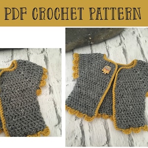 PDF Crochet baby cardigan pattern - pdf baby sweater - baby top - crochet pdf baby gilet