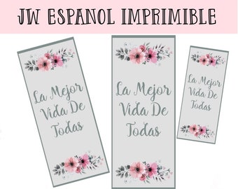 JW Espanol Imprimable - marcador - la major Vida de todas - jw regalo - convention convencion - best life ever