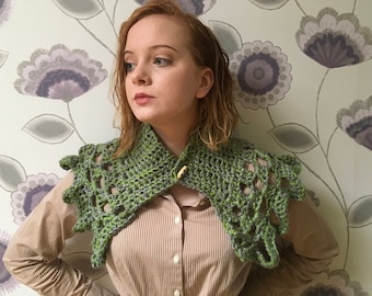 PDF Chunky collar pattern - crochet collar pattern - crochet cape pattern - Capelet pattern - cowl pattern - crochet cowl