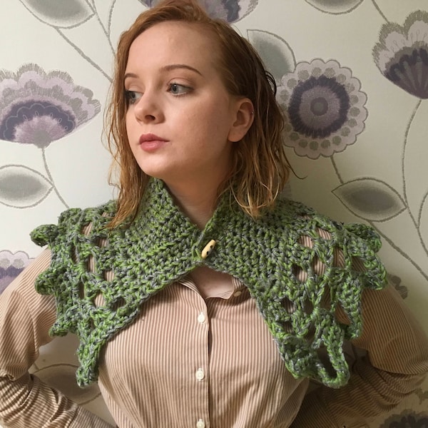 PDF Chunky collar pattern - crochet collar pattern - crochet cape pattern - Capelet pattern - cowl pattern - crochet cowl