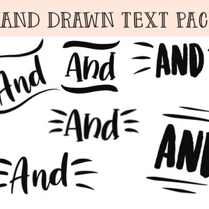 Glyphes de police dessinés à la main - pack d’accents de mots de 6 lauriers de police - mot et - utilisation commerciale - art des mots - lettrage à la main imprimable