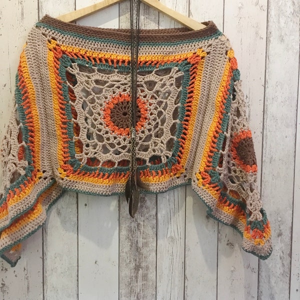 PDF Crochet poncho pattern-autumn download digital hippy festival mandala