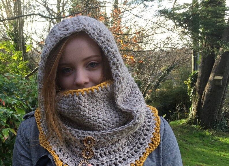 PDF Hooded Cowl Pattern Scarf Pattern Winter Crochet - Etsy