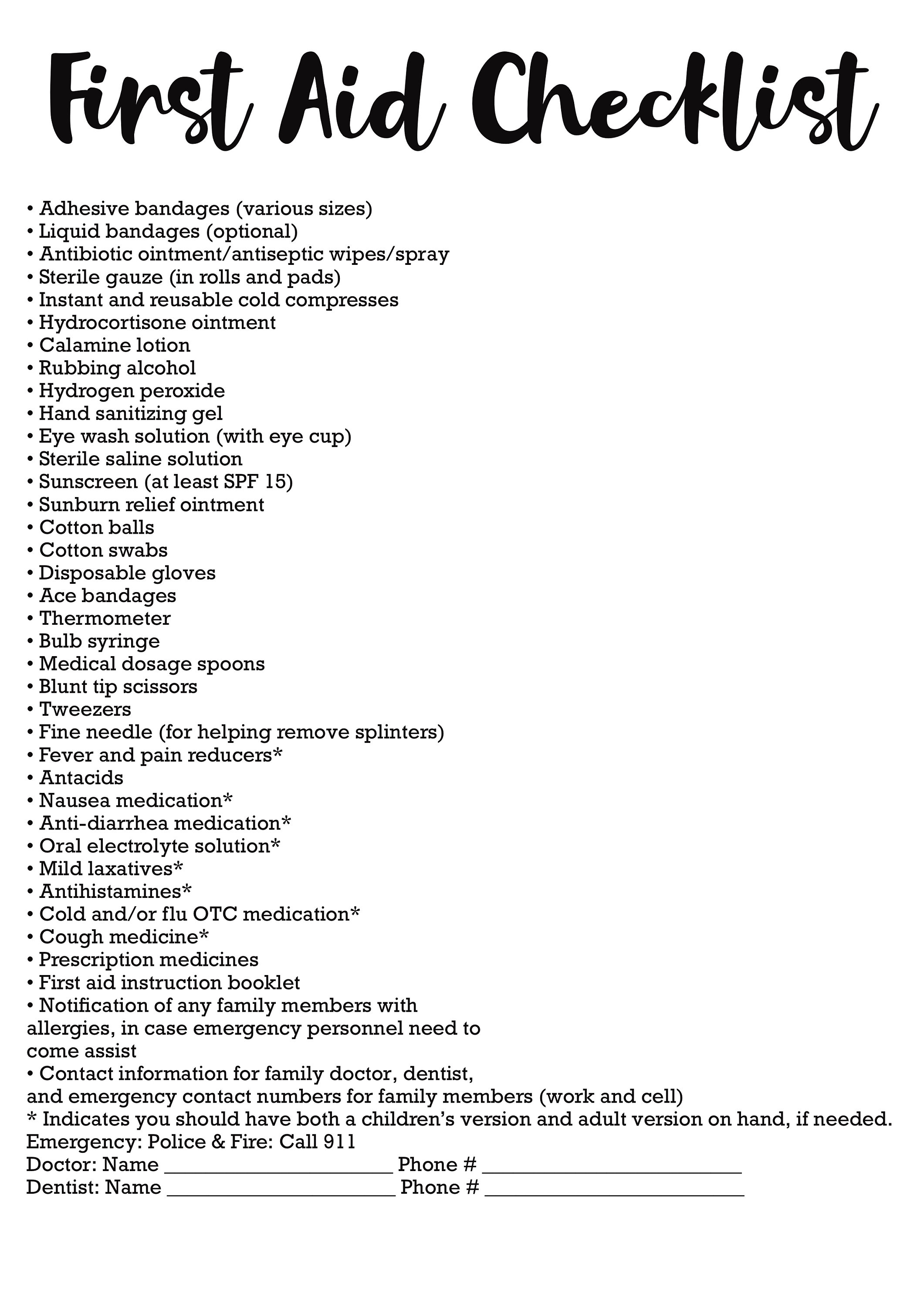 JW Go Bag Planner Emergency List First Aid Checklist Etsy Australia