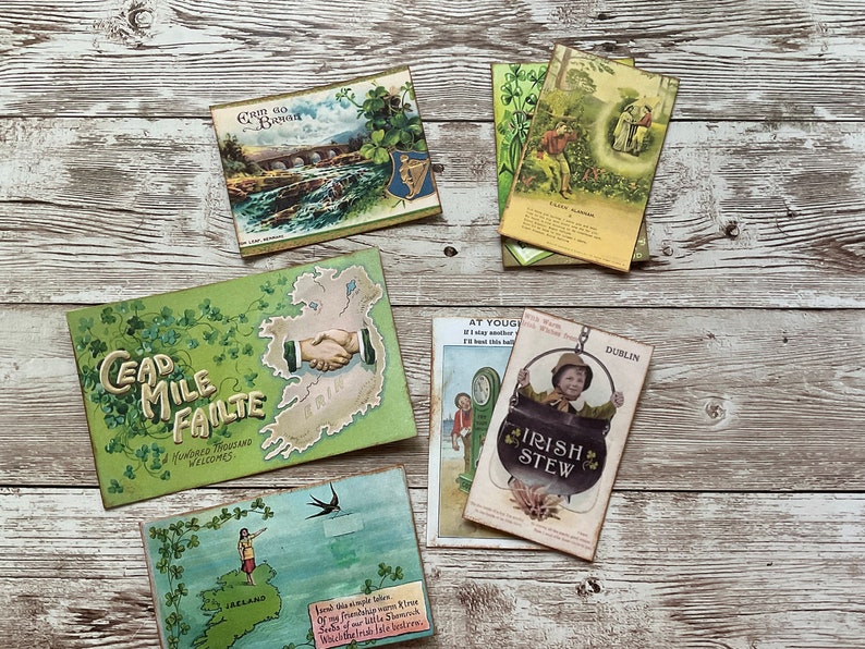 Printable Mini Vintage Irish Postcards Ireland Ephemera - Etsy