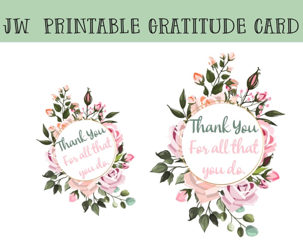 JW Thank You Card Printable Jw Social Isolation Gratitude - Etsy