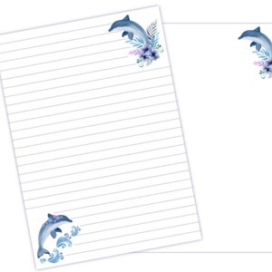 Papel de escritura de cartas imprimible con delfines JW - Papel de notas de mar de ballena - la mejor vida de la historia - Regalo pionero del bautismo Jw - ministerio de zoom