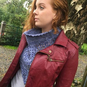 PDF crochet pattern - crochet cowl - crochet neckwarmer - angled scarf pattern - crochet scarf pattern - asymetrical scarf