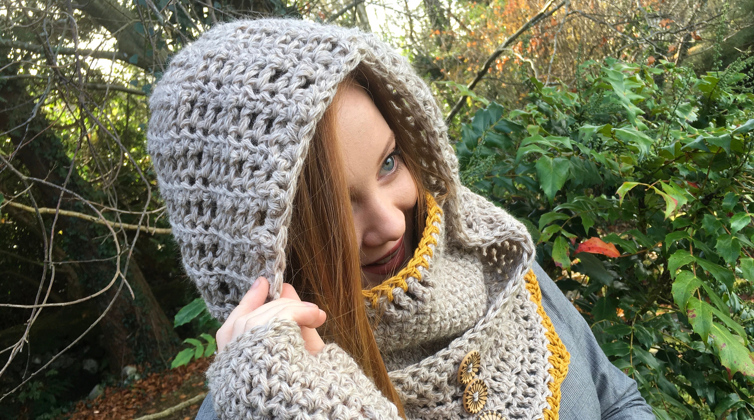 PDF Hooded Cowl Pattern - Scarf Pattern - Winter Crochet Pattern - Hood ...