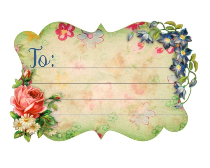 Large Printable Address Labels Vintage Ephemera Cricut Etsy