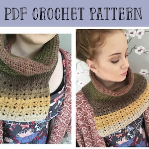 Crochet collar  pattern - pdf collared  - cowl pattern -crochet pdf - autumn cowl  - fall neckwarmer- neck warmer pattern