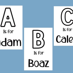 JW kinder a-z druckbares Flash Card Pack - BibelMänner - Ausmalset - Sehhilfe - Christliche Homeschool