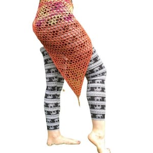 PDF Crochet sarong pattern- beach cover up - hippy festival boho sarong scarf skirt beaded
