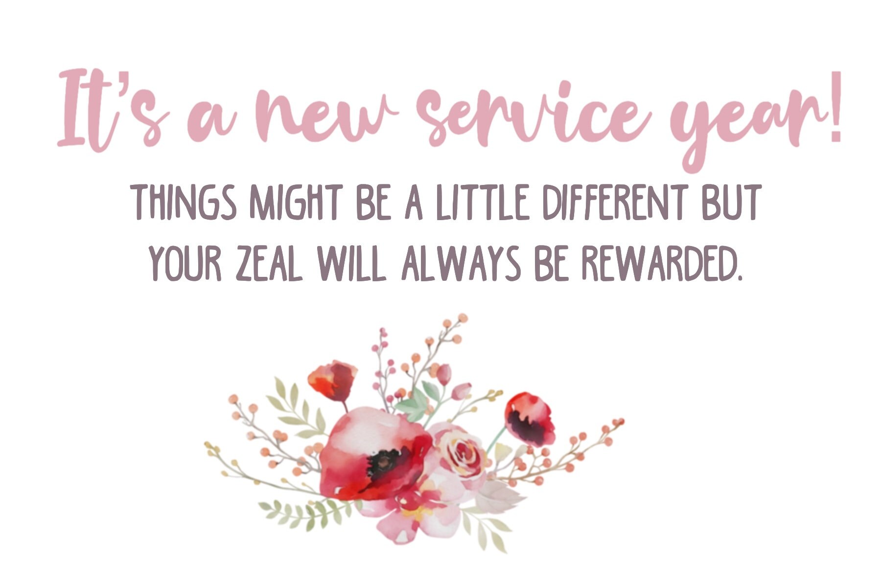 JW Printable Card New Service Year Pioneer Gift Postcard - Etsy