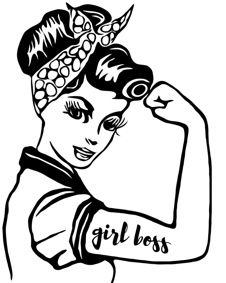 Retro Girl Boss SVG printable rosie the riveter | Etsy