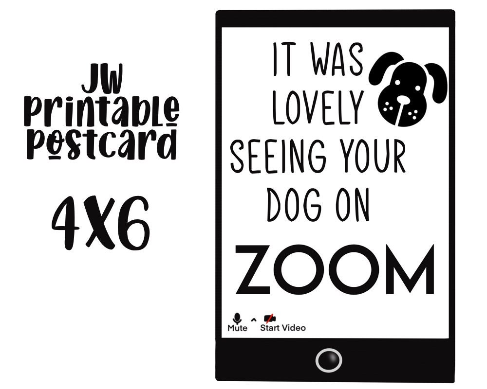 JW Printable Zoom Funny Card Postcard Download Digital Jw - Etsy