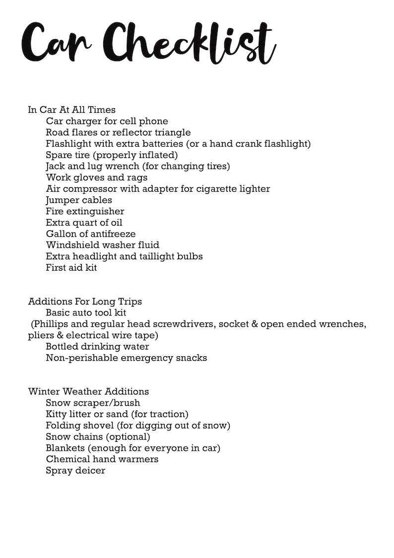 JW Go Bag Planner Emergency List First Aid Checklist Etsy