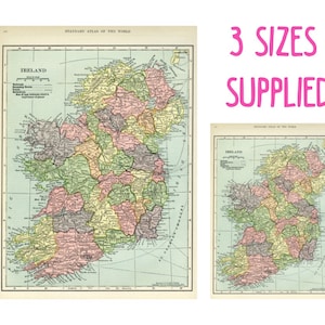 carte irlandaise vintage imprimable - cartes atc - mini carte scrapbooking - junk journaling éphémère - art irlandais