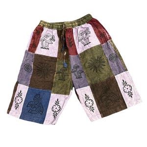 Patchwork Men’s Bohemian Hippie Shorts