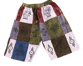 Patchwork Men’s Bohemian Hippie Shorts