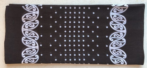 Pure 100% French Cotton Vintage Scarf With Retro Design - Unused