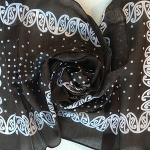 Pure 100% French Cotton Vintage Scarf With Retro Design - Unused