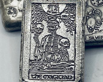 1 Ozt MK BarZ "The Magician" Tarot Card Weight Bar .999 Fine Silver