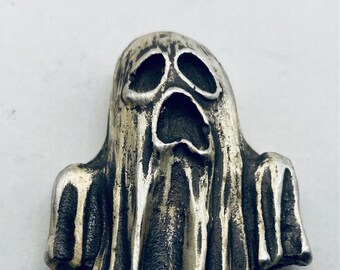 4 Troy Oz MK BarZ "Creepy Ghost" Sand Cast Round .999 FS