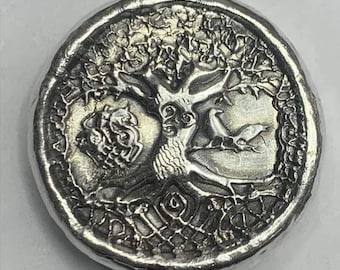 1 Troy Oz. MK BarZ "Norse Tree Of Life" Stamped Round .999 FS