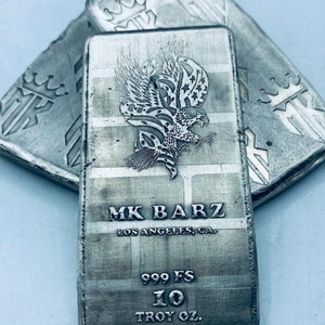 Barra de peso reverso com monograma MK BarZ "Eagle" de 10 onças