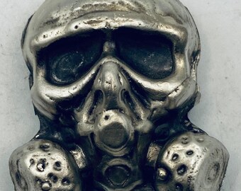 MK BarZ @2.89 Oz "Apocalyptic Skully" Hand Poured .999 Fine Silver