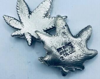 2 Troy Oz. MK BarZ  "Peace Hemp Leaf"  .999 Fine Silver