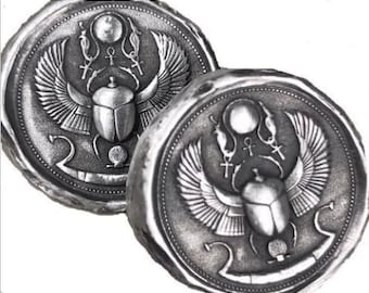 1 Troy Oz MK BarZ "Scarab Beetle!" 3D Stamped Round .999 FS