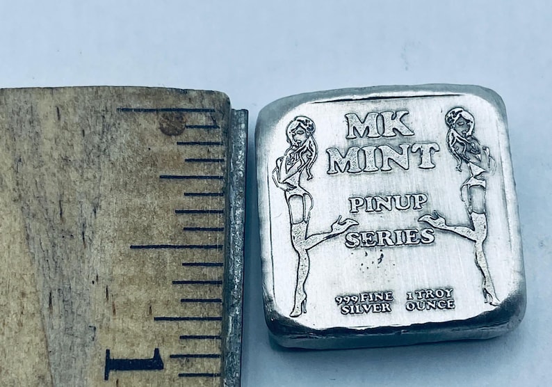 1 Ozt MK Barz Pin up - October Stamped Square .999 Fine Silver - Etsy