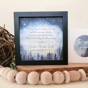Personalizable Night Sky Memorial Painting (5.75") & Card, Optional Chime, "Perhaps They are not Stars..."