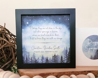 PERSONALIZED NIGHT SKY painting sympathy gift, memorial loss of mother father parent grandparent, perhaps they are not stars, 5.5" framed