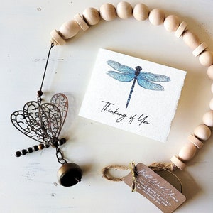 DRAGONFLY WINDCHIME gift box, thinking of you, encouragement, thank you, happy birthday, retirement, when dragonflies appear angels are near