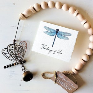 DRAGONFLY MEMORIAL bell chime + personalized gift card, listen to the wind, when dragonflies appear sympathy remembrance memorial gift